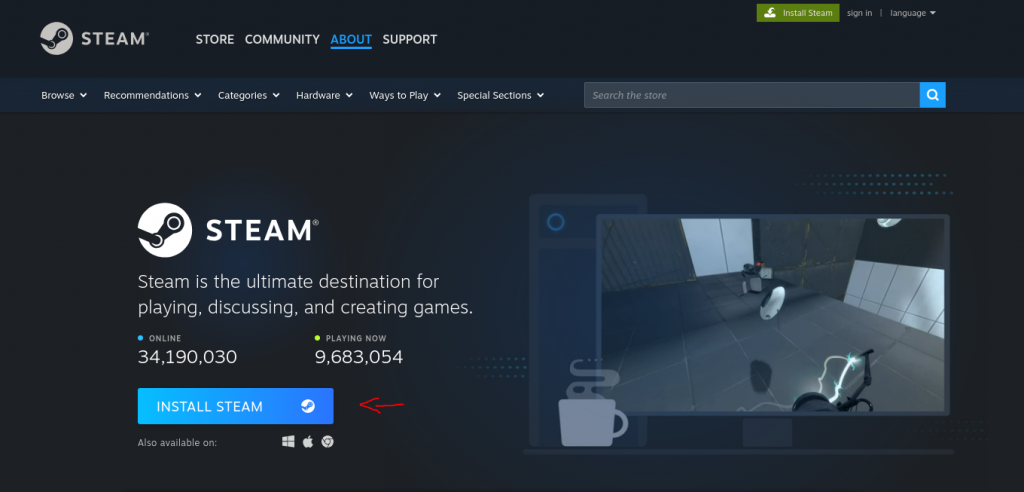 pagina_de_descargas_de_steam_para_linux